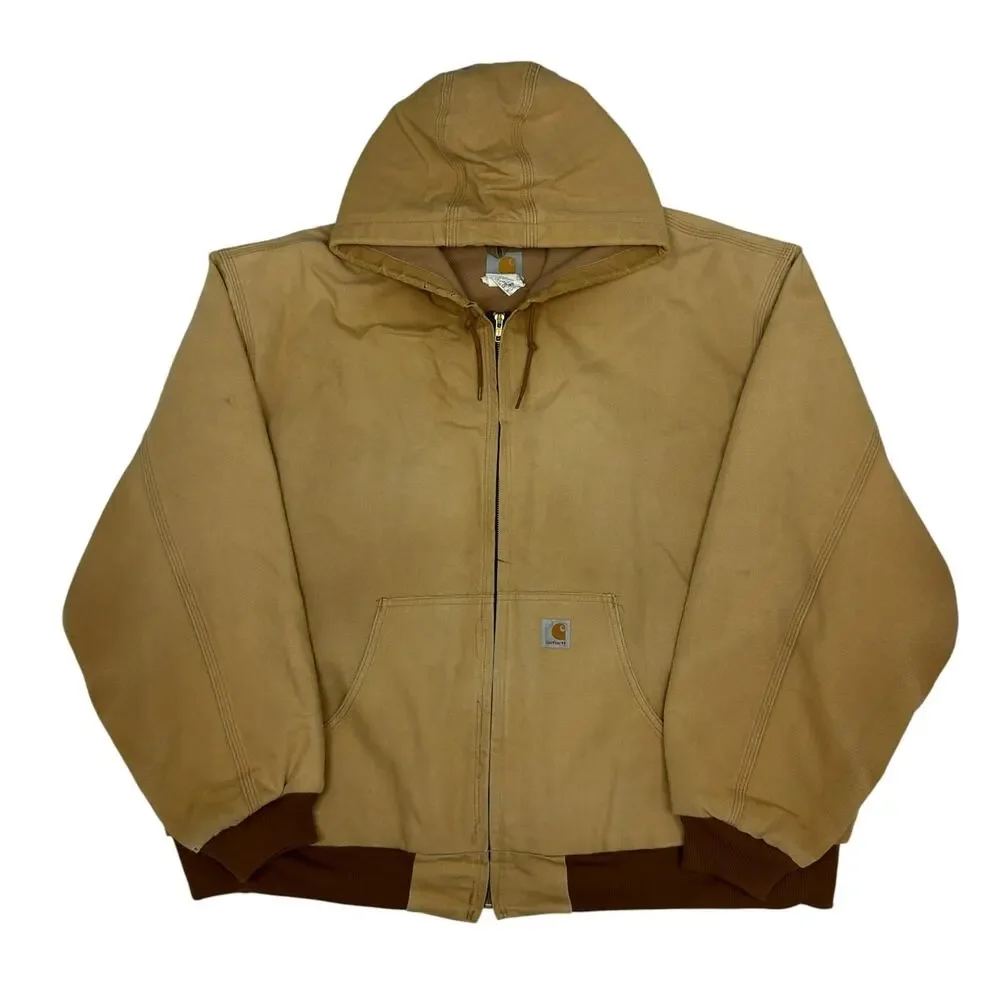 Carhartt J131 brown hooded work wear jacket